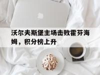 开云web网站-沃尔夫斯堡主场击败霍芬海姆，积分榜上升